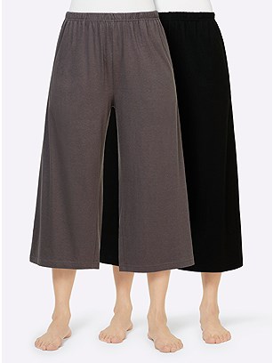 2 Pk Cropped Wide Leg Pants product image (F53636.BKCH.1.1_WithBackground)