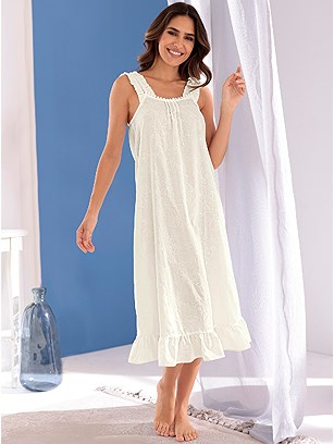 Embroidered Nightgown product image (F54758.WH.1.5_WithBackground)