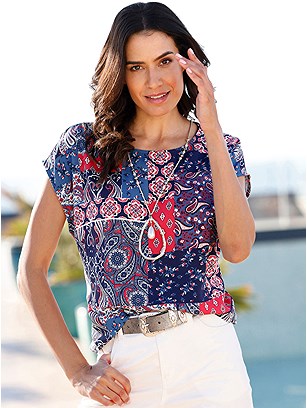 Boho Print Blouse product image (F62608.NVRP.11S)