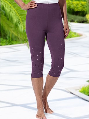 Rhinestone Detail Capri Leggings product image (G77232.MU.18S)